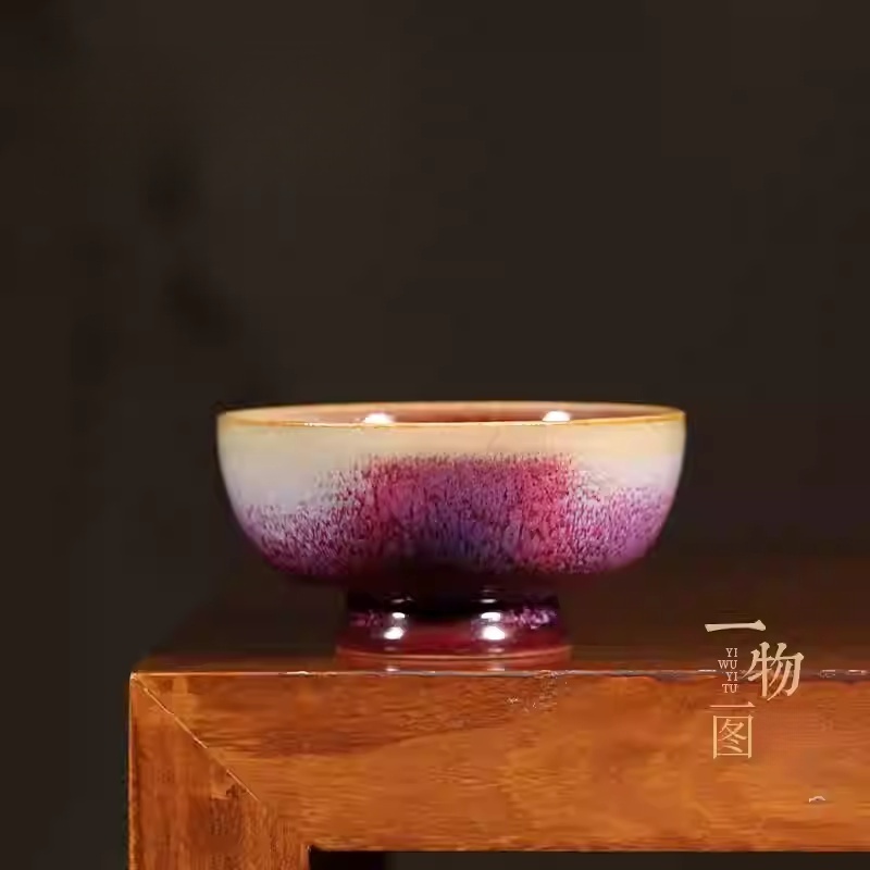 钧瓷传统手工单杯高足杯陶瓷茶具茶杯主人杯