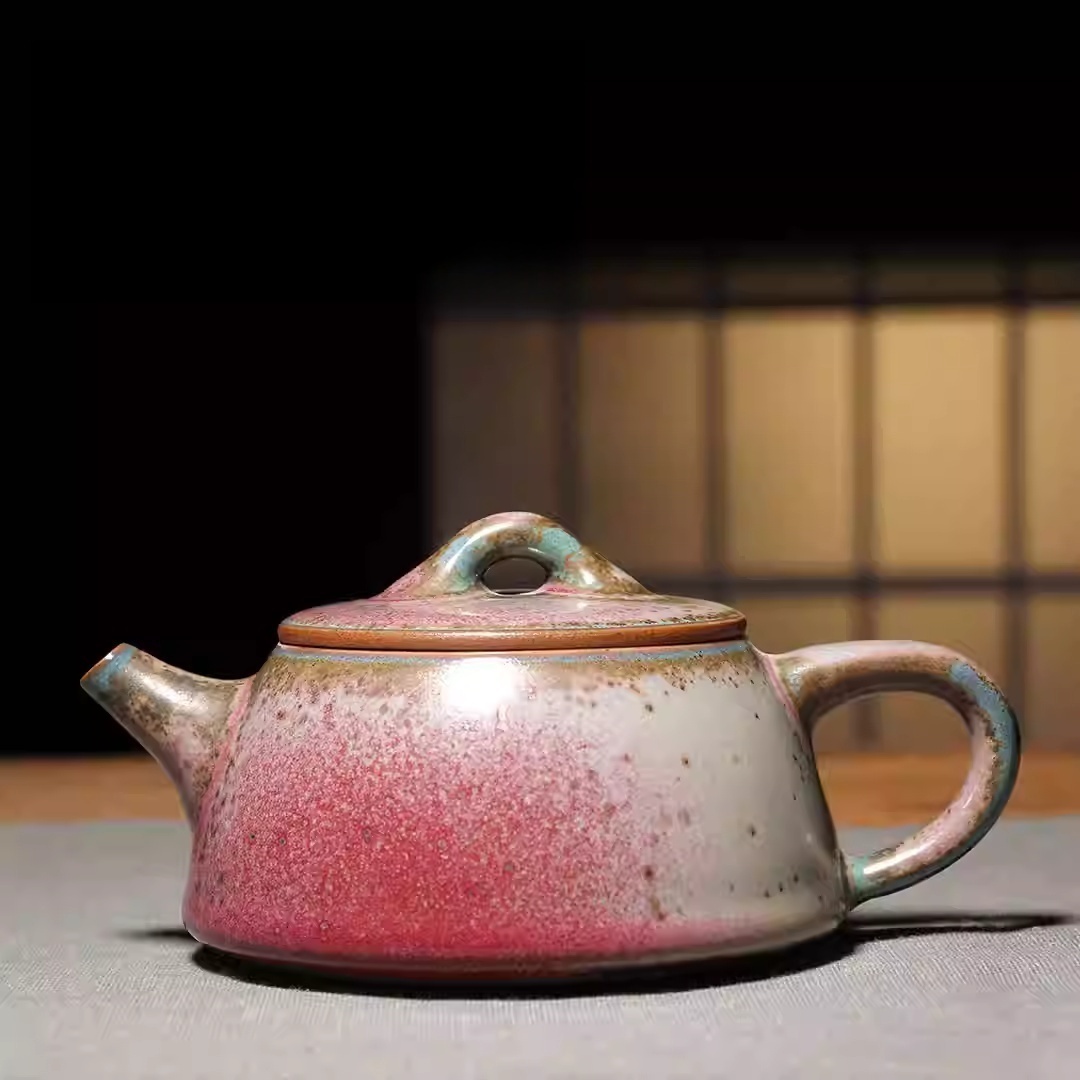 手工钧瓷大石瓢壶河南原矿窑变非遗中式复古茶具茶壶